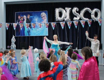 Ella Sparkles as Elsa for The Little Disco Company