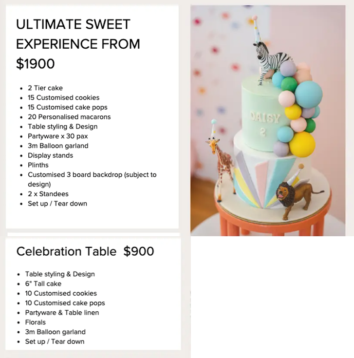 Cake Packages